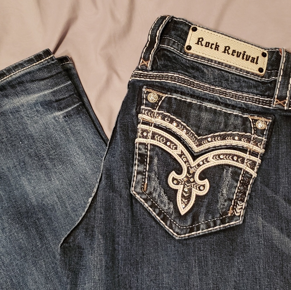 Womens Rock Revival MIHN Straight Leg Jeans